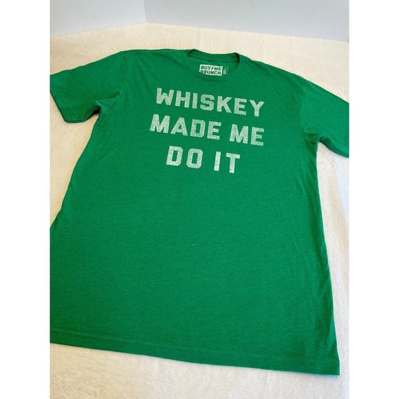 Mens Whiskey Made Me Do It Tee Large - Picture 1 of 5